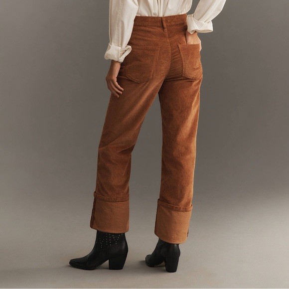 Anthropologie The Scotty Cuffed High Rise Straight Leg Jeans by Pilcro Corduroy - Picture 4 of 9
